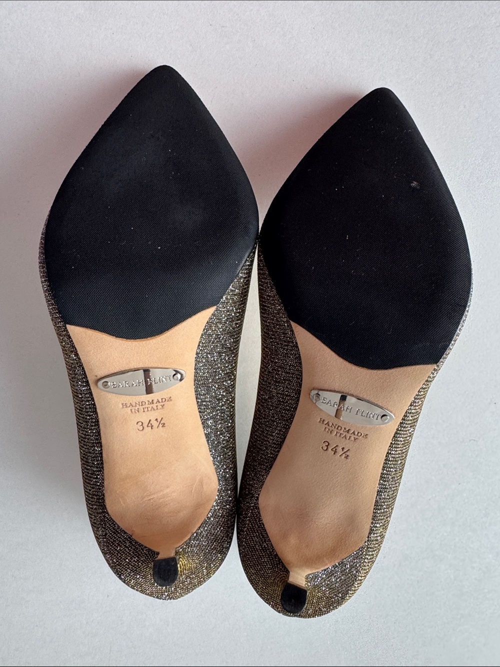 BRAND NEW - Sarah Flint Perfect Pump 85 in Gunmetal Lame. Pointed-Toe Pumps. - Picture 5 of 16